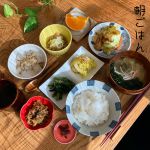 朝ごはん
<br>
バランス良く、彩り良く「楽、一品」。
