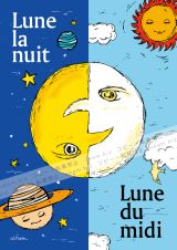 Lune la nuit Lune du midi
<br>
昼の月と 夜の月
<br><br>
そんな意味のフランス語です。
<br><br>
「昼のお月さまは、私たちが寝ている間に見ていた夢を見ているんだよ」
<br>
昔読んだ本だか漫画だかで、そんなセリフがあったような覚えがあります。
<br><br>
それ以来、昼間に白い月をみると
<br>
「あぁ、今お月さまは夢を見ているんだな」と思ったり。
<br><br>
夜空に輝く黄色の月もきれいだけれど
<br>
昼にほんのり顔を出している白い月も
<br>
私は好きです。